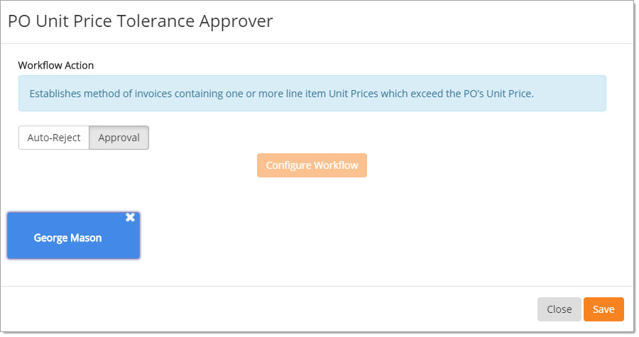 PO Unit Price Tolerance Approver